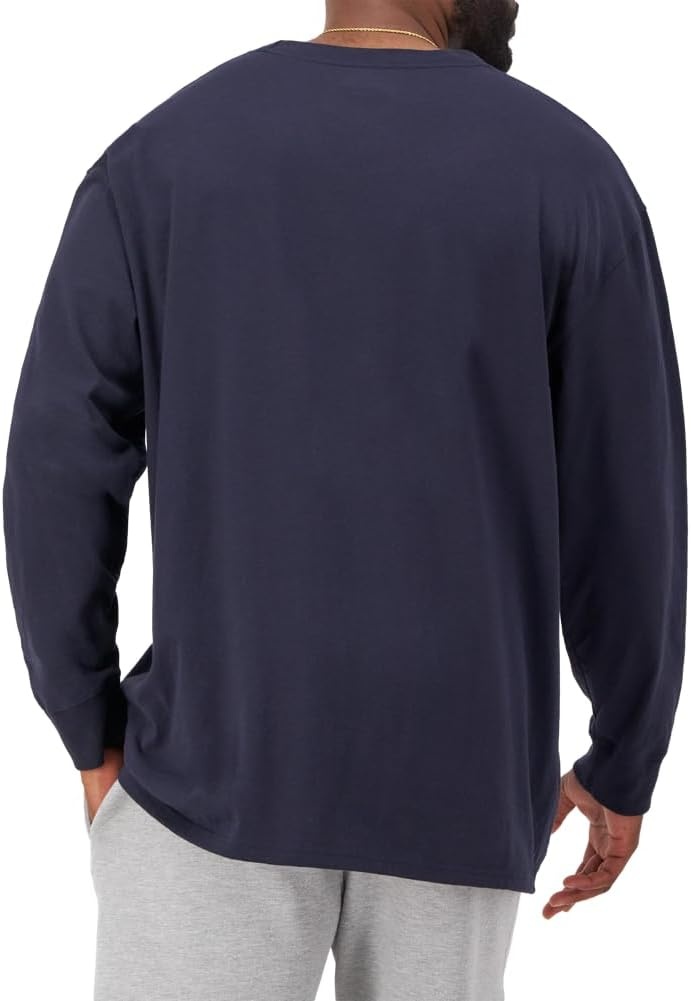 image:imageChampion Mens Long Sleeve Tshirt Classic Tshirt for Men Reg Or Big amp TallNavy Script