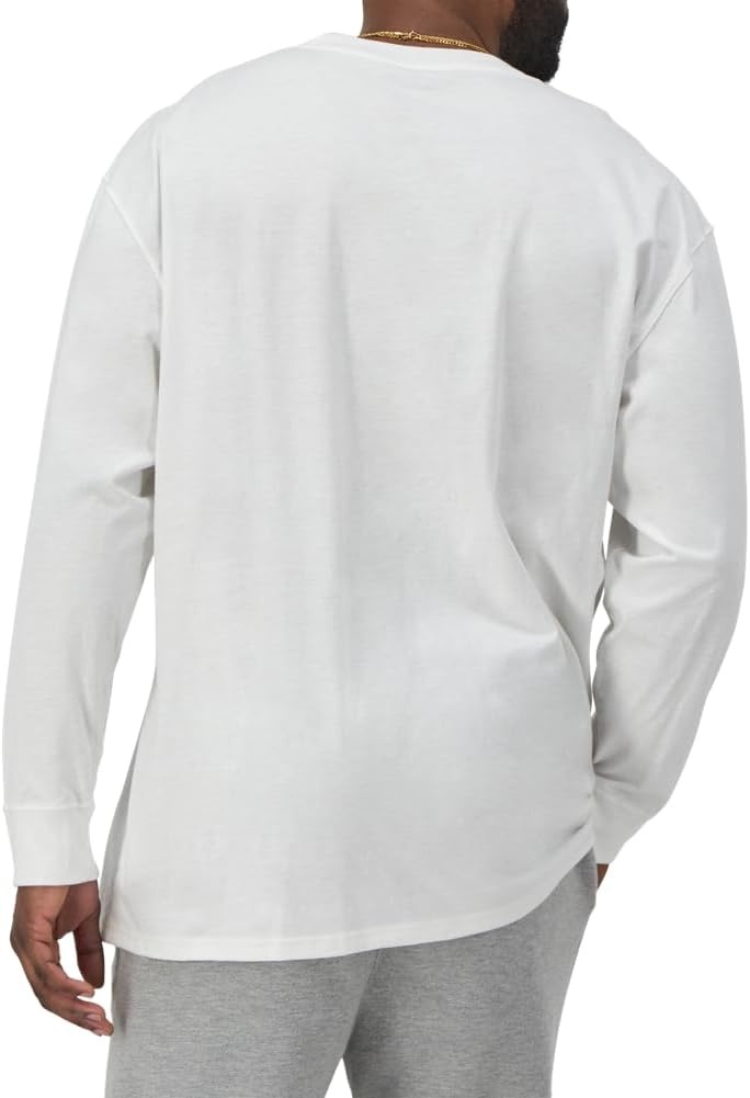 image:imageChampion Mens Long Sleeve Tshirt Classic Tshirt for Men Reg Or Big amp TallWhite Classic Script Logo