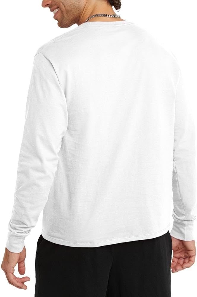 image:imageChampion Mens Long Sleeve Tshirt Classic Tshirt for Men Reg Or Big amp TallWhite Classic Script Logo