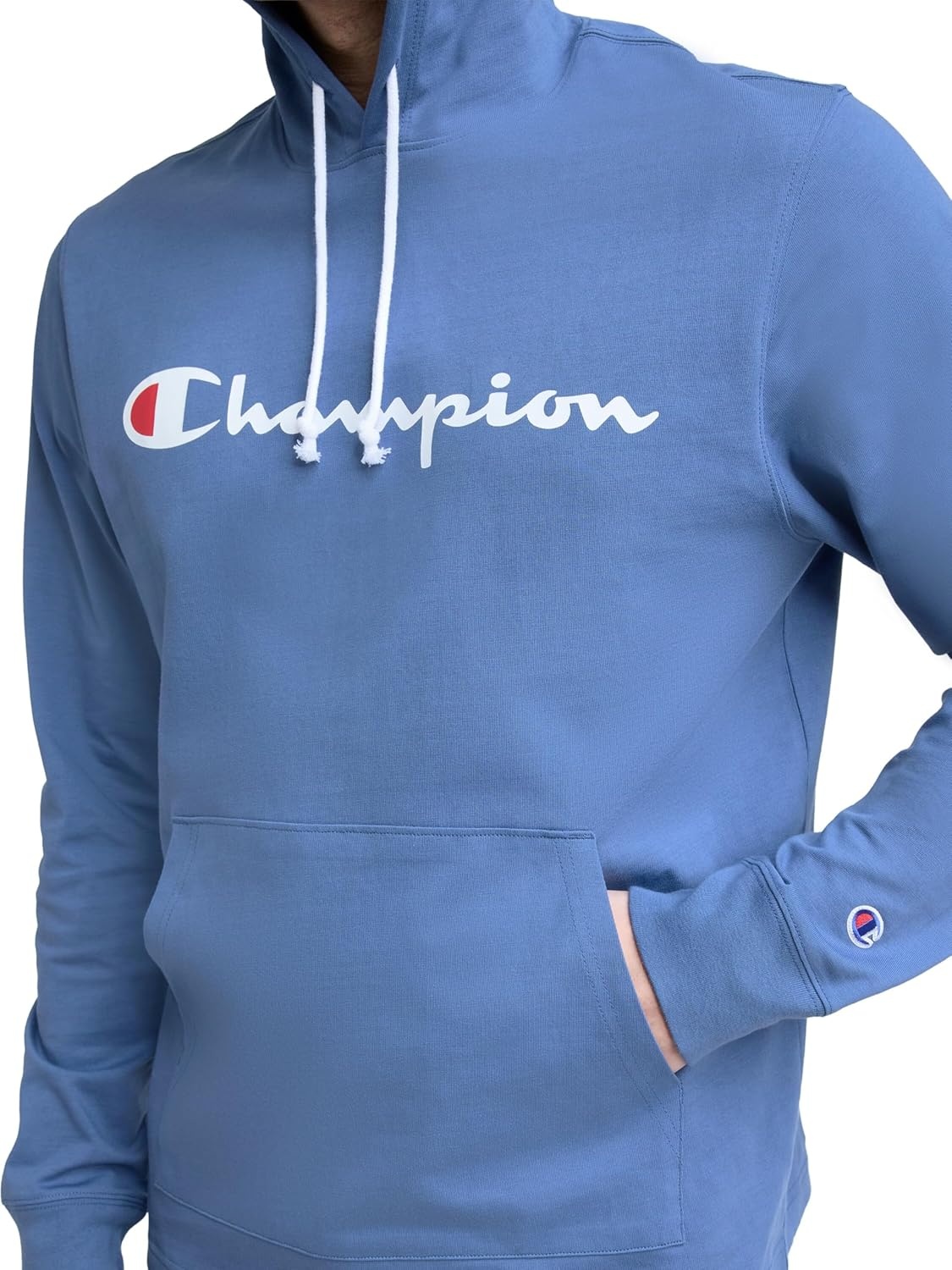 image:imageChampion Mens Long Sleeve Tshirt Hoodie Retired ColorsCoastal Fjord Classic Script Logo