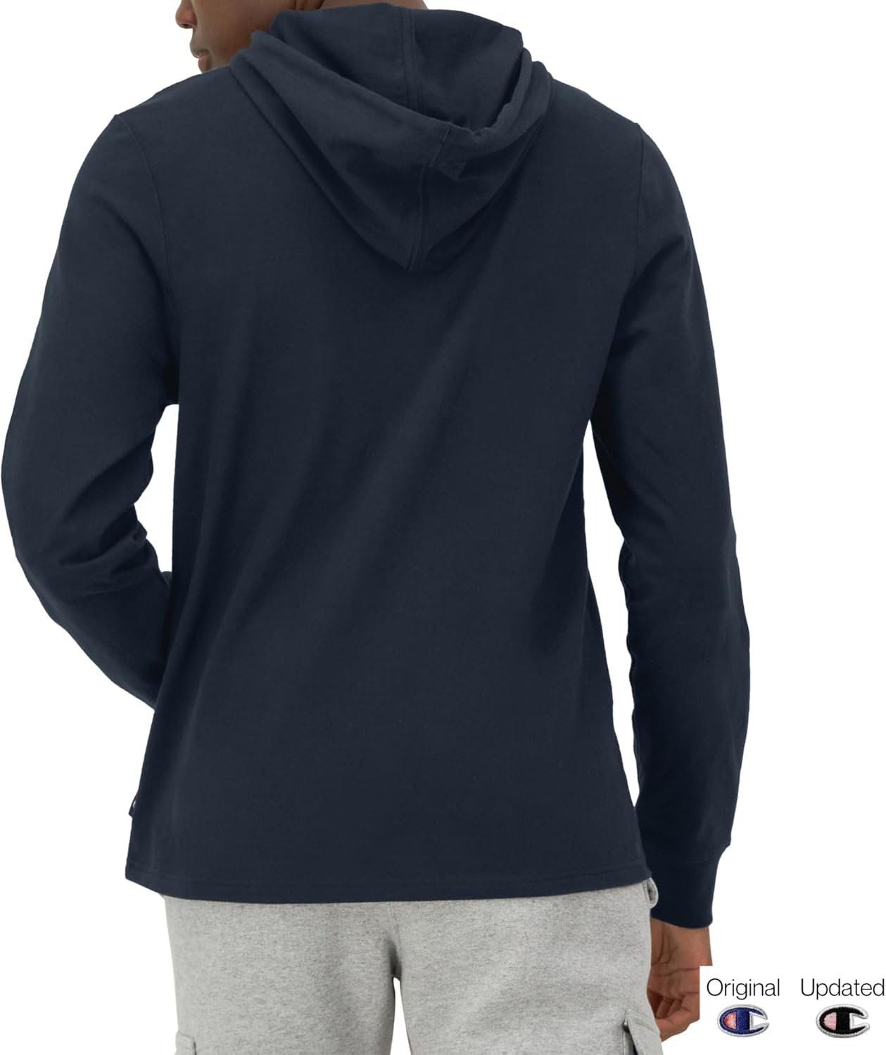image:imageChampion Mens Long Sleeve Tshirt Hoodie Retired ColorsNavy Classic Script Logo