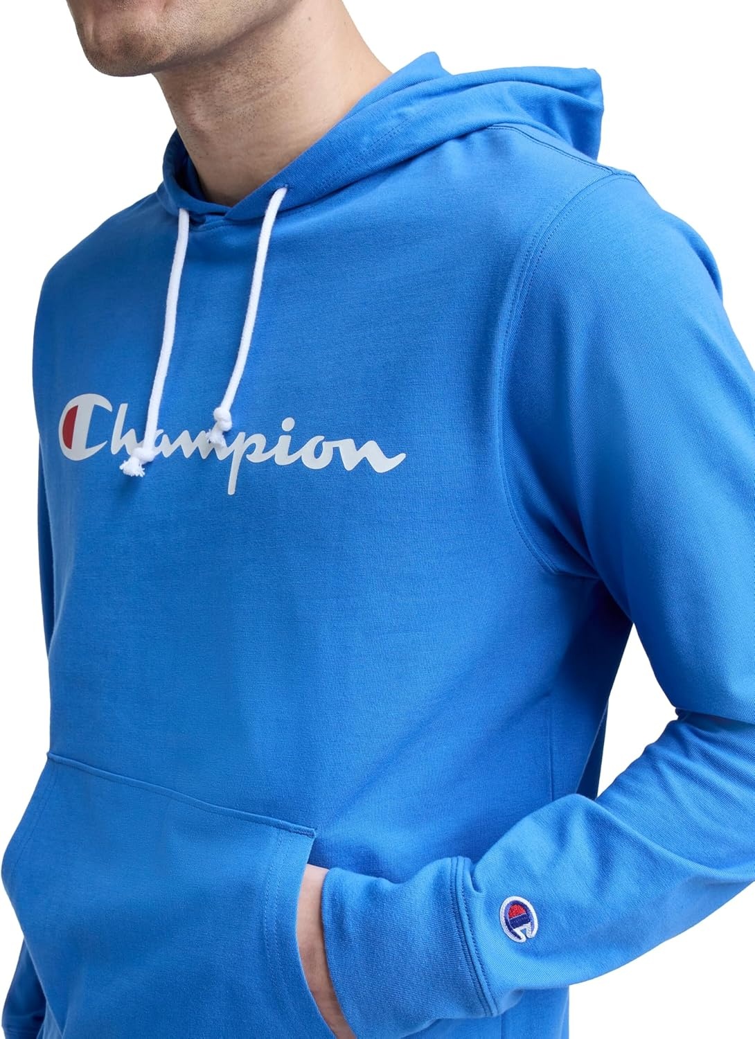 image:imageChampion Mens Long Sleeve Tshirt Hoodie Retired ColorsNebulas Blue Classic Script Logo