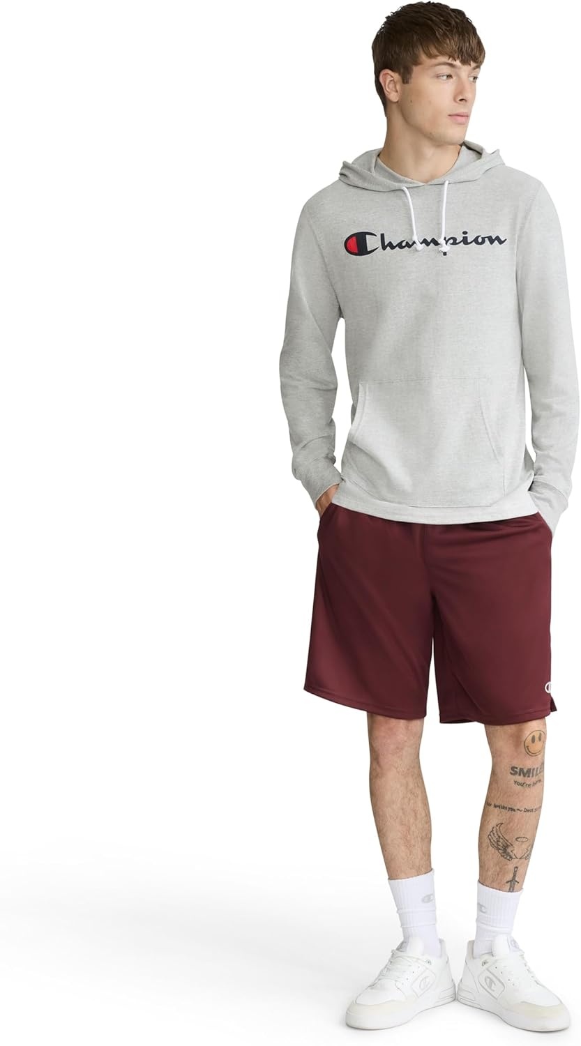 image:imageChampion Mens Long Sleeve Tshirt Hoodie Retired ColorsOxford Gray Classic Script Logo