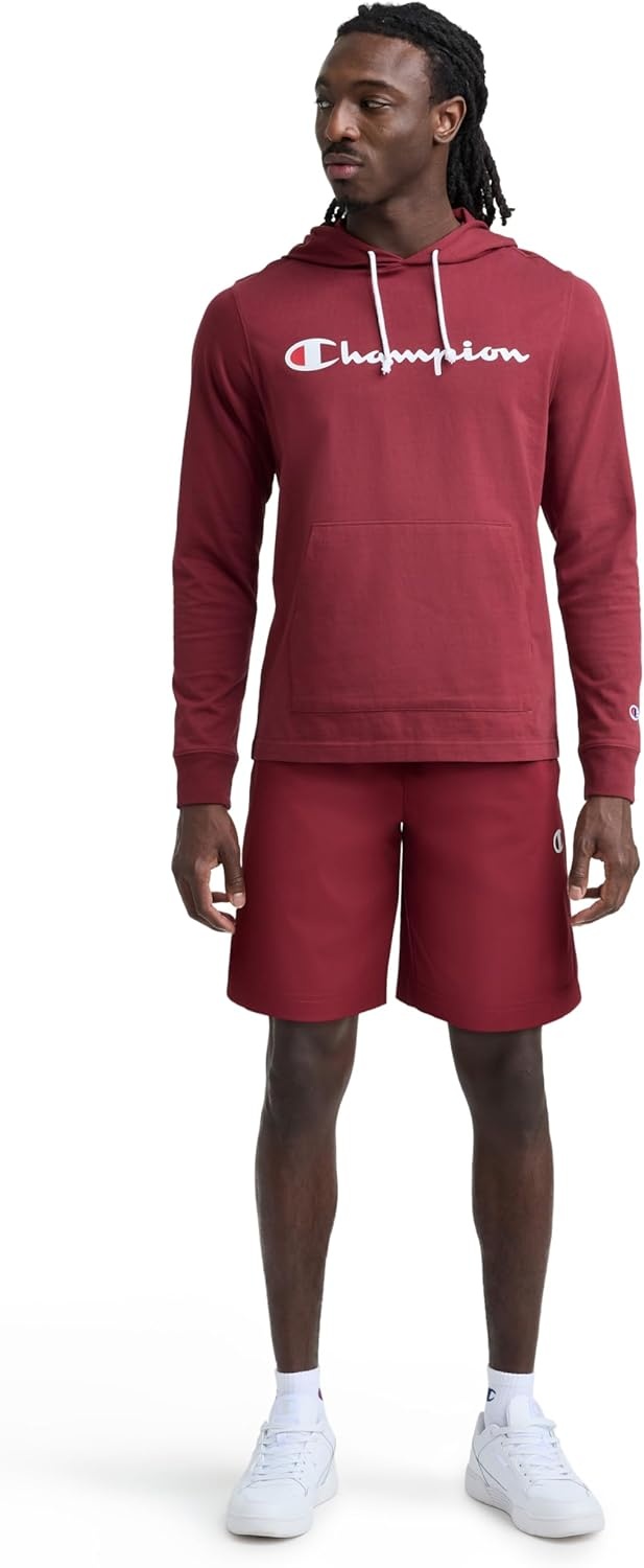 image:imageChampion Mens Long Sleeve Tshirt Hoodie Retired ColorsPomegranate Classic Script Logo