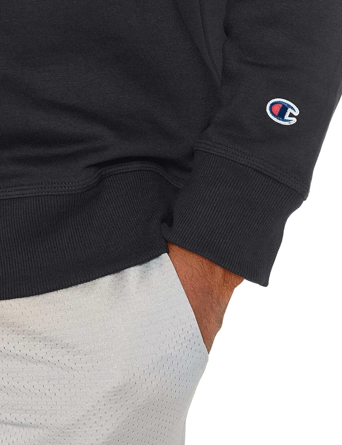 image:imageChampion Mens Mens Crewneck Fleece Sweatshirt Standard Fit Midweight C Logo Available in Regular and Big amp TallBlack