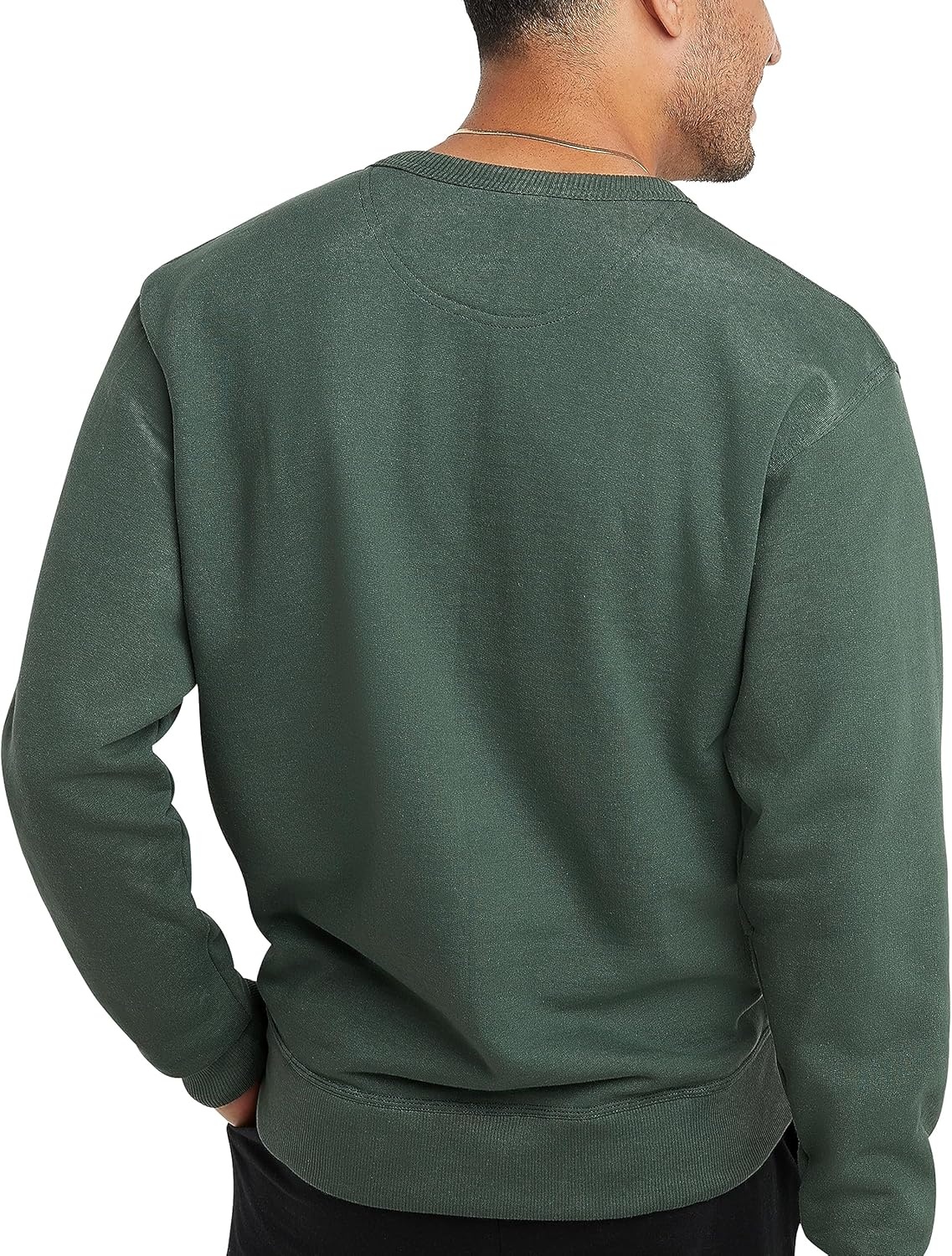 image:imageChampion Mens Mens Crewneck Fleece Sweatshirt Standard Fit Midweight C Logo Available in Regular and Big amp TallDark Green C Logo