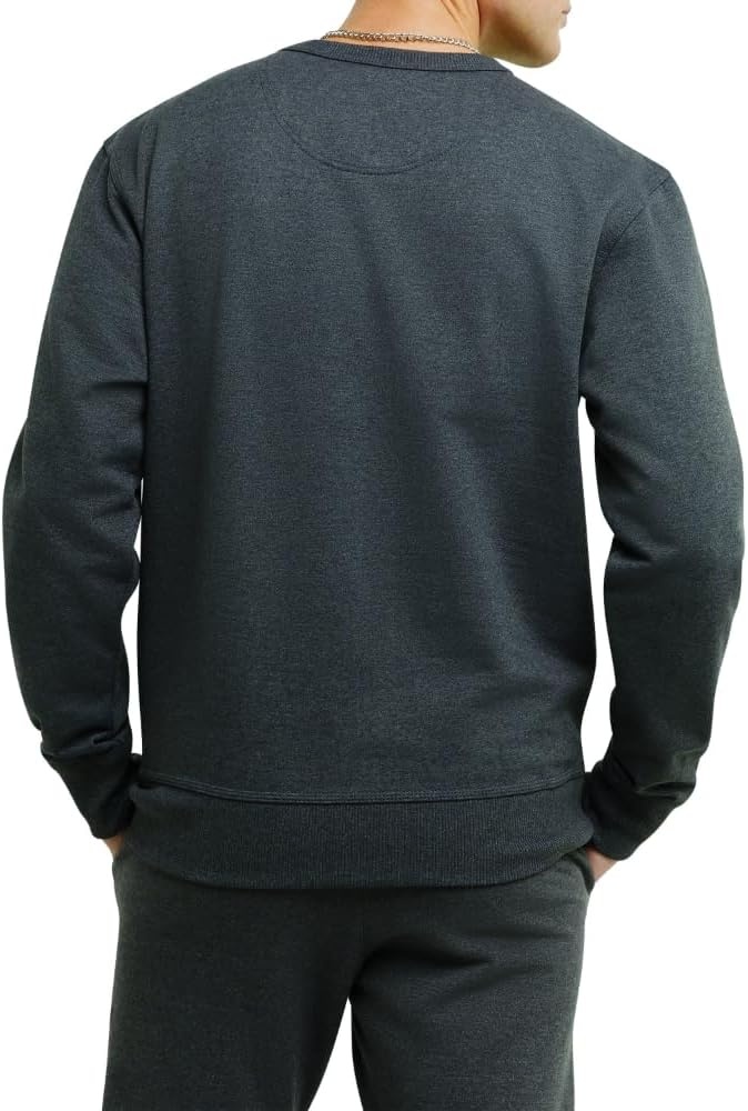 image:imageChampion Mens Mens Crewneck Fleece Sweatshirt Standard Fit Midweight C Logo Available in Regular and Big amp TallGranite Heather C Logo