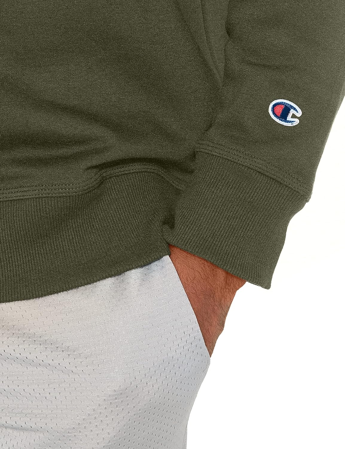 image:imageChampion Mens Mens Crewneck Fleece Sweatshirt Standard Fit Midweight C Logo Available in Regular and Big amp TallHiker Green C Logo