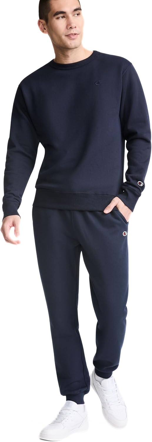 image:imageChampion Mens Mens Crewneck Fleece Sweatshirt Standard Fit Midweight C Logo Available in Regular and Big amp TallNavy C Logo