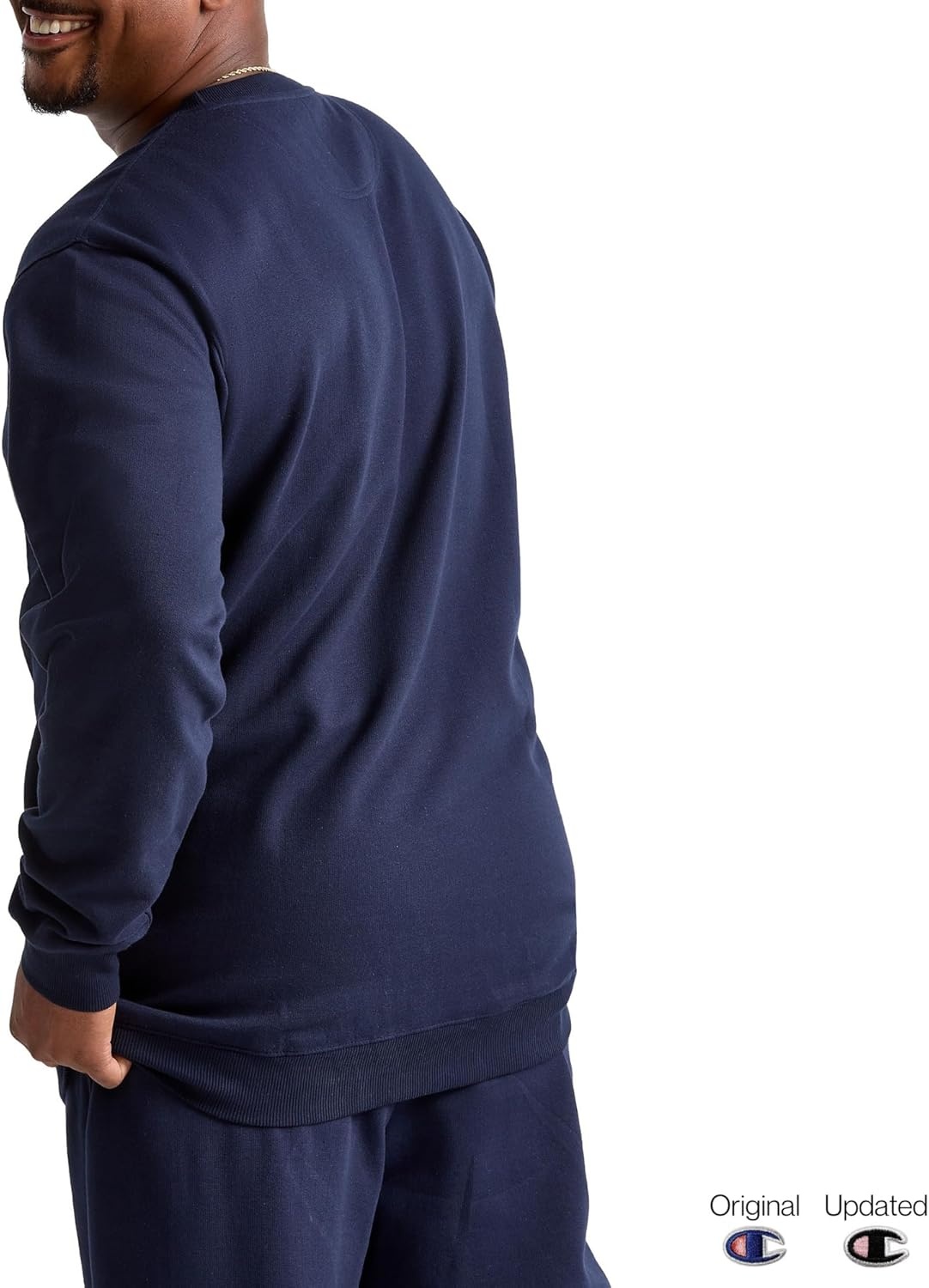 image:imageChampion Mens Mens Crewneck Fleece Sweatshirt Standard Fit Midweight C Logo Available in Regular and Big amp TallNavy C Logo