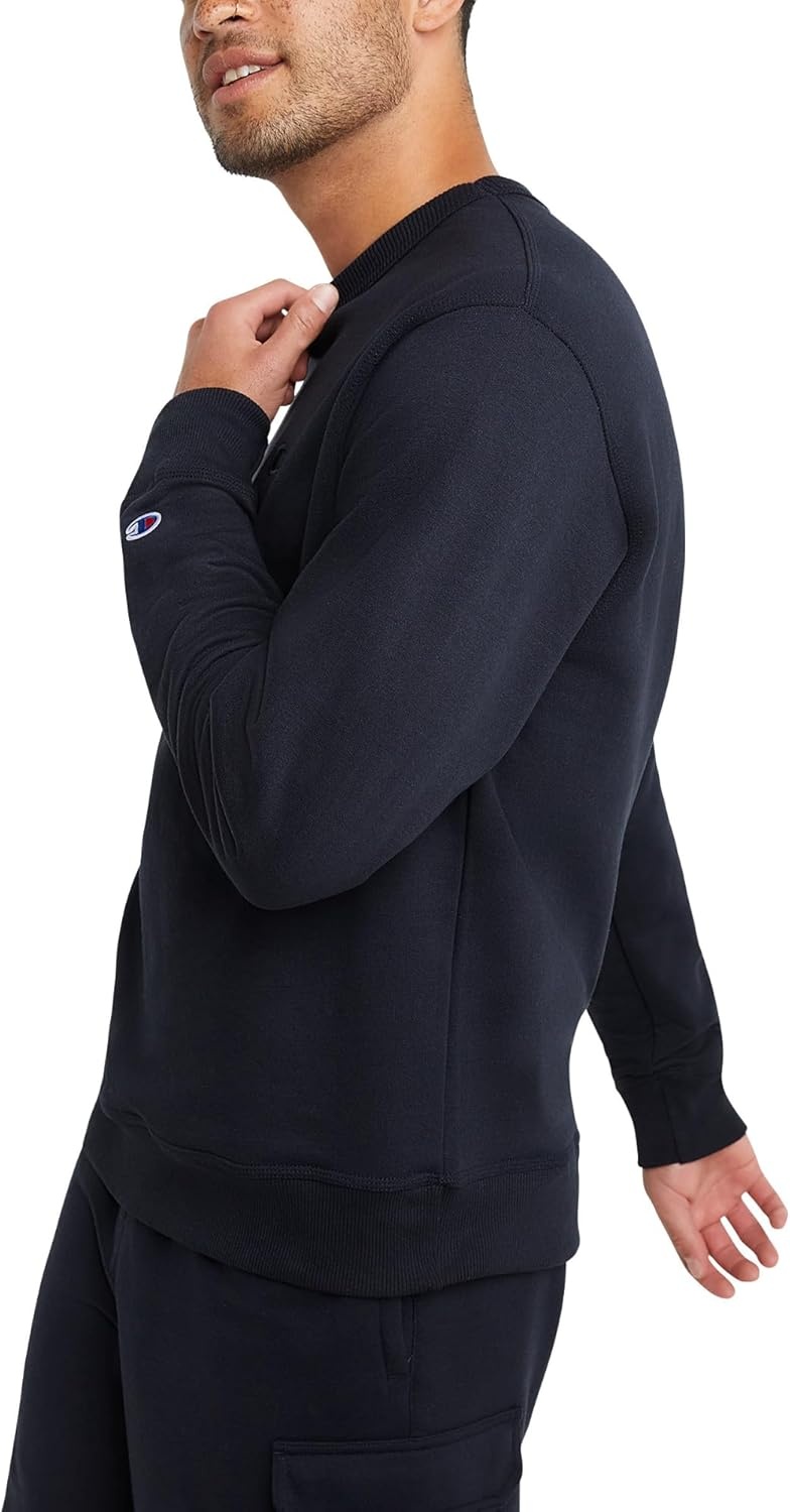 image:imageChampion Mens Mens Crewneck Fleece Sweatshirt Standard Fit Midweight C Logo Available in Regular and Big amp TallNavy C Logo