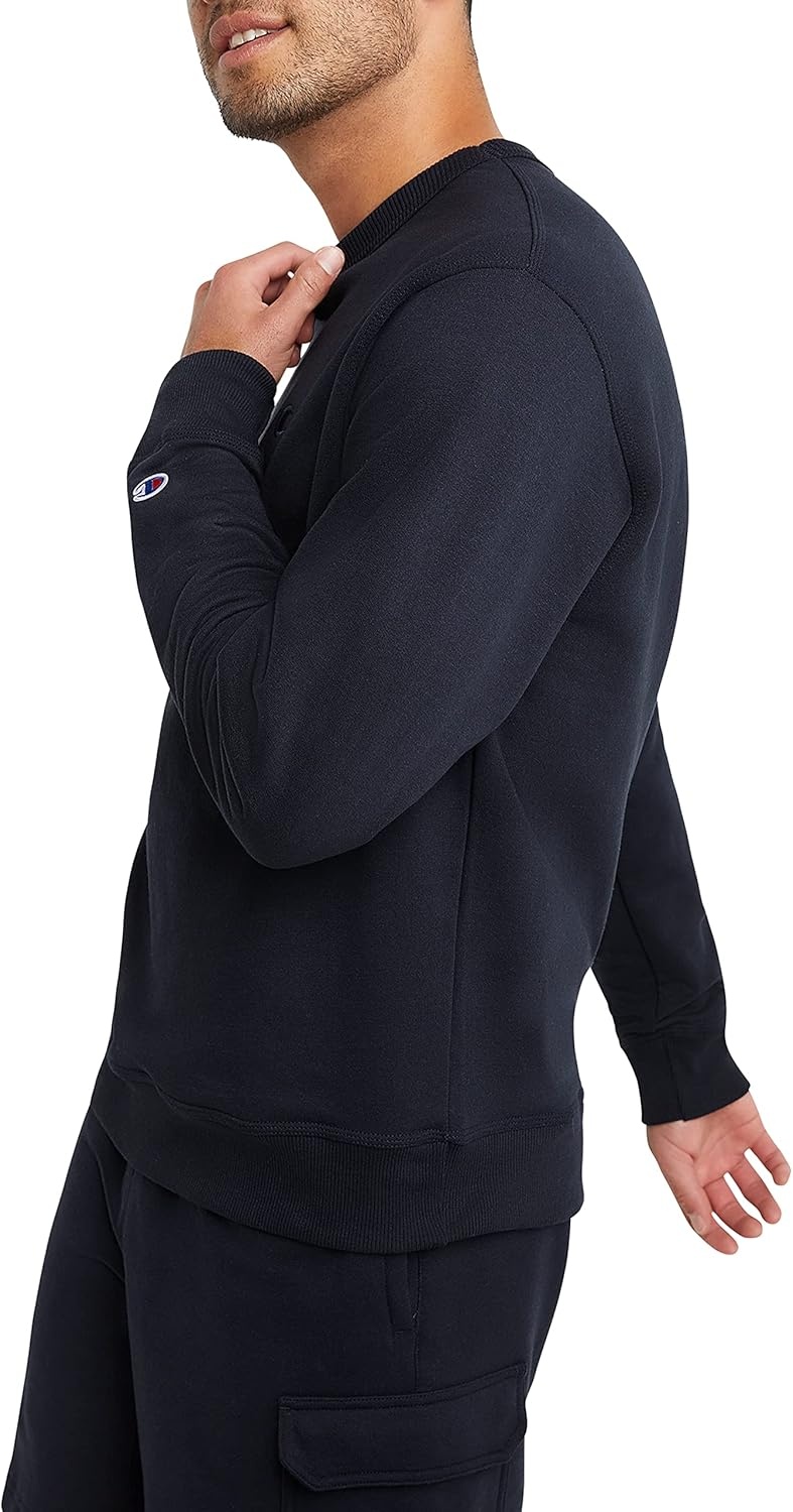 image:imageChampion Mens Mens Crewneck Fleece Sweatshirt Standard Fit Midweight C Logo Available in Regular and Big amp TallNavy C Logo