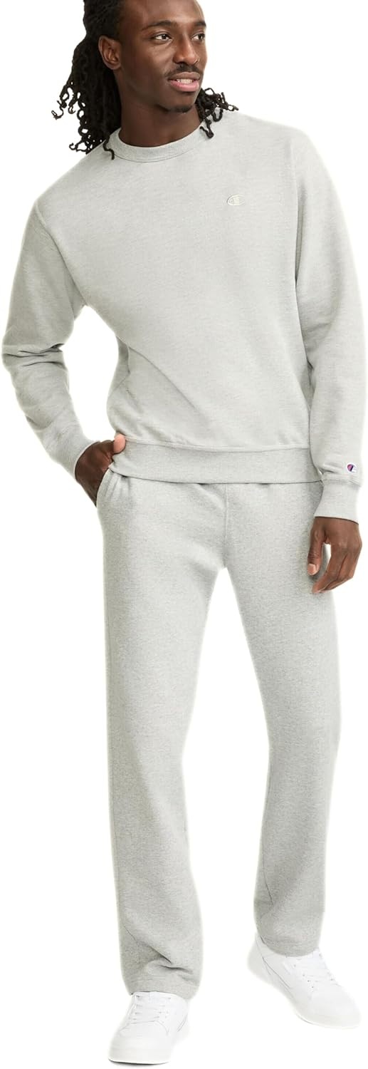 image:imageChampion Mens Mens Crewneck Fleece Sweatshirt Standard Fit Midweight C Logo Available in Regular and Big amp TallOxford Gray C Logo