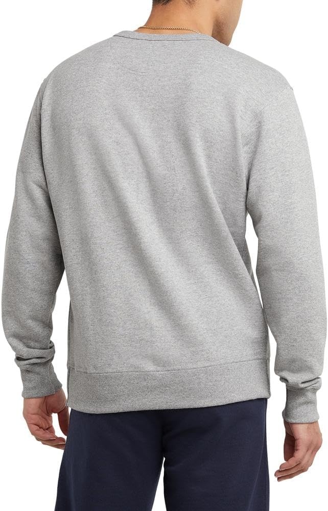 image:imageChampion Mens Mens Crewneck Fleece Sweatshirt Standard Fit Midweight C Logo Available in Regular and Big amp TallOxford Gray C Logo
