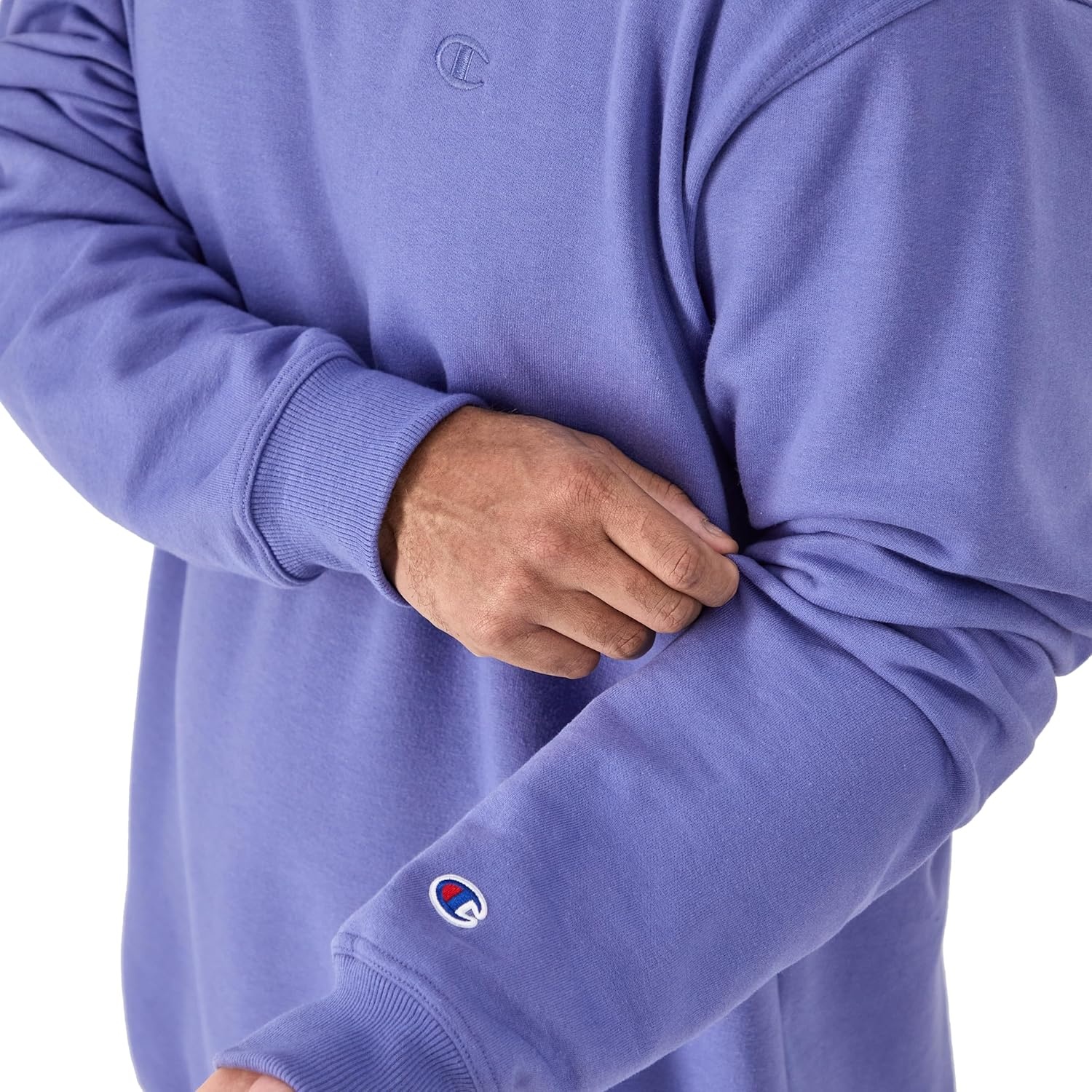 image:imageChampion Mens Mens Crewneck Fleece Sweatshirt Standard Fit Midweight C Logo Available in Regular and Big amp TallStone Crush Blue C Logo