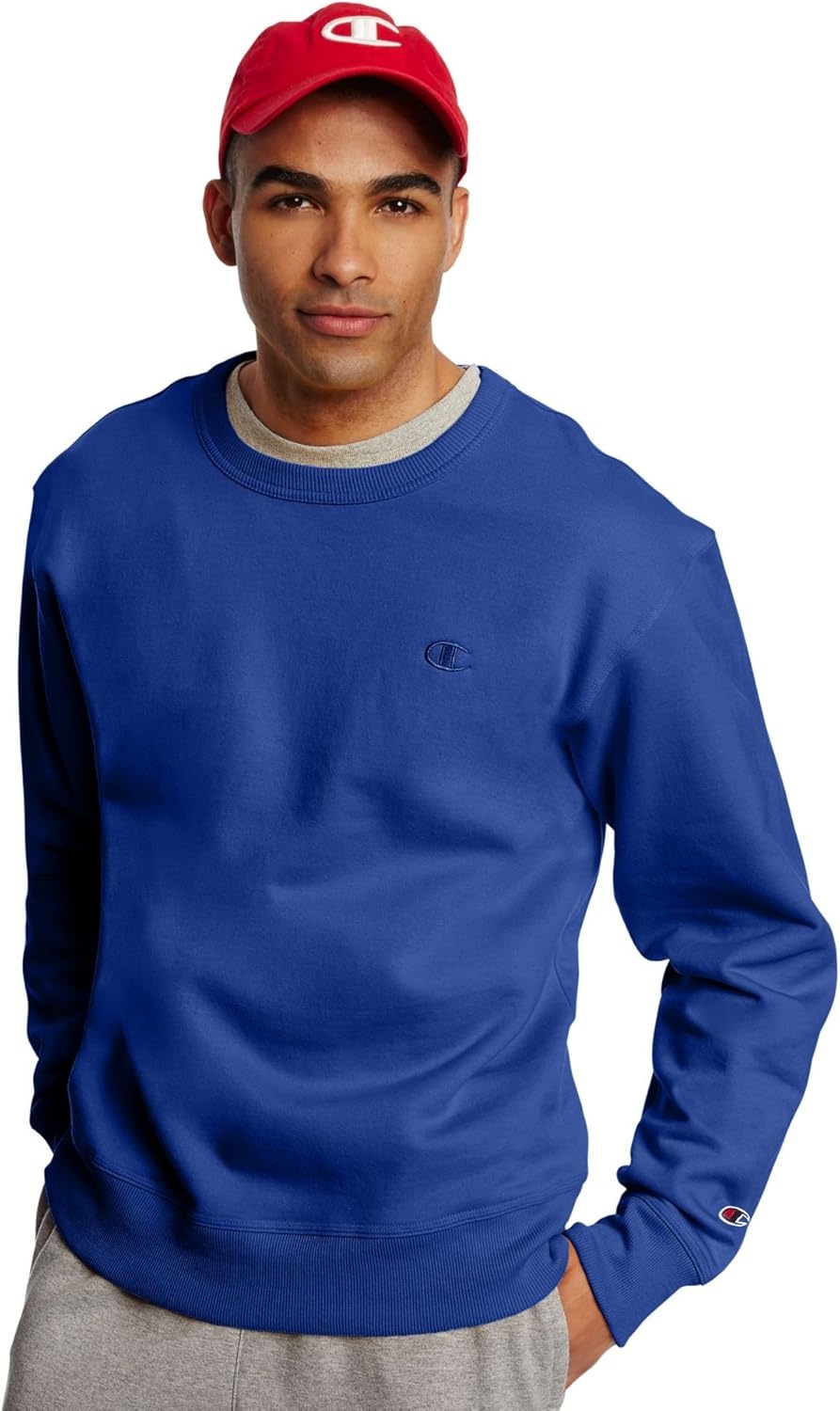 image:imageChampion Mens Mens Crewneck Fleece Sweatshirt Standard Fit Midweight C Logo Available in Regular and Big amp TallSurf the Web C Logo