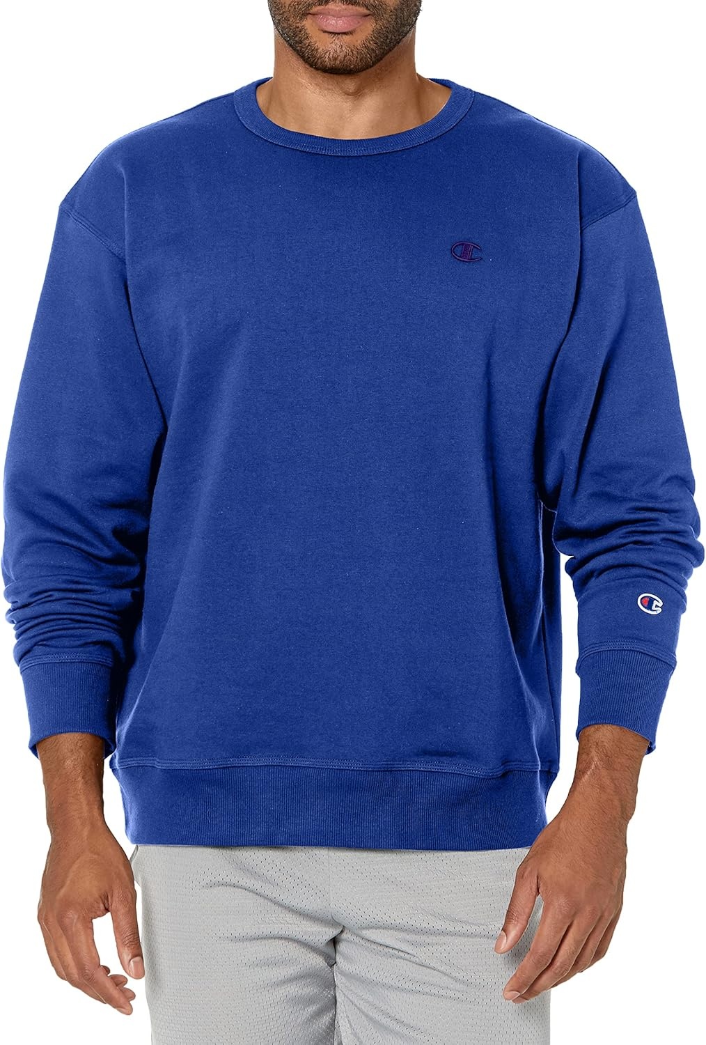 image:imageChampion Mens Mens Crewneck Fleece Sweatshirt Standard Fit Midweight C Logo Available in Regular and Big amp TallSurf the Web C Logo