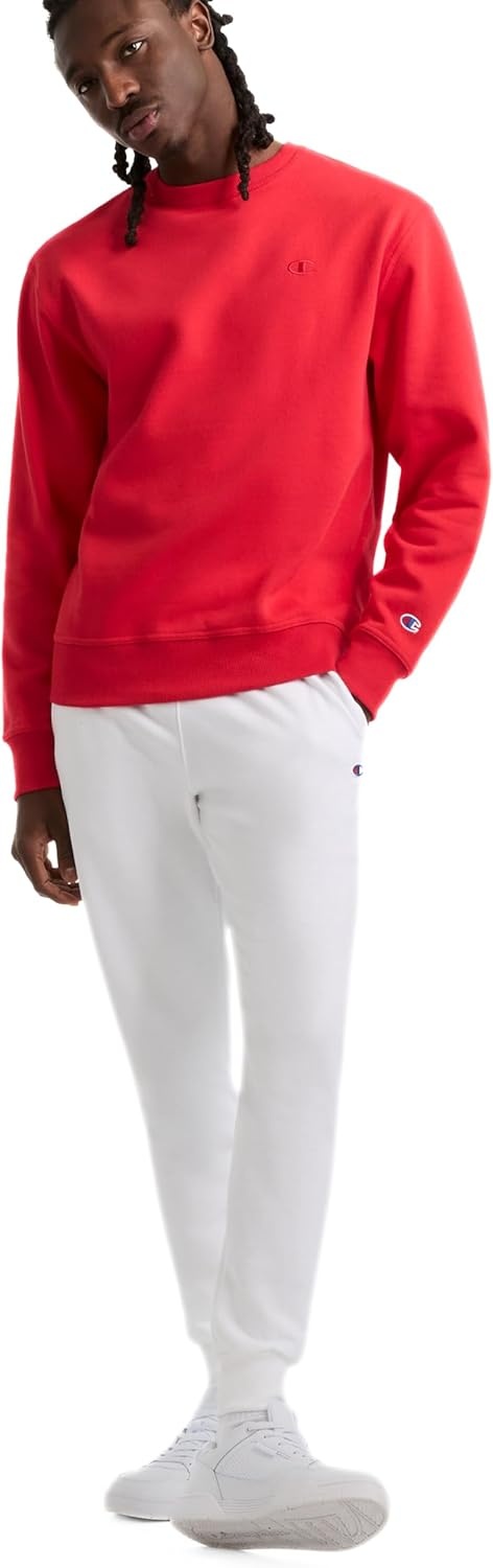 image:imageChampion Mens Mens Crewneck Fleece Sweatshirt Standard Fit Midweight C Logo Available in Regular and Big amp TallTango Red C Logo