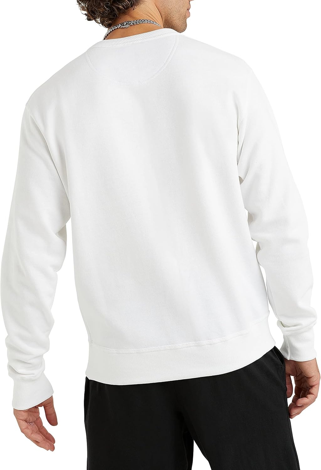 image:imageChampion Mens Mens Crewneck Fleece Sweatshirt Standard Fit Midweight C Logo Available in Regular and Big amp TallWhite C Logo