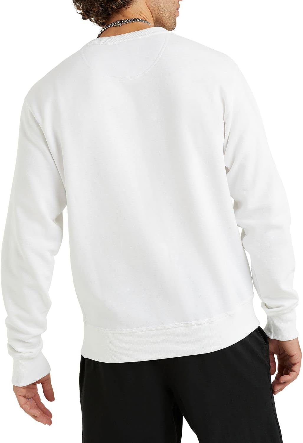 image:imageChampion Mens Mens Crewneck Fleece Sweatshirt Standard Fit Midweight C Logo Available in Regular and Big amp TallWhite C Logo