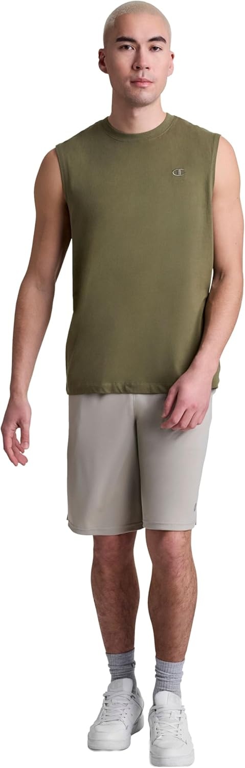 image:imageChampion Mens Muscle Tank Classic Graphic Muscle Tee Sleeveless Tshirt for Men Reg Or Big amp TallBurnt Olive