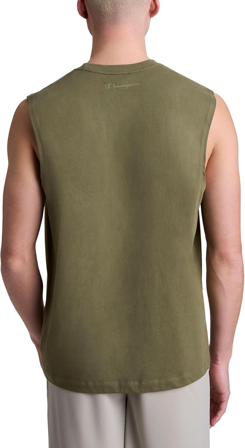 image:imageChampion Mens Muscle Tank Classic Graphic Muscle Tee Sleeveless Tshirt for Men Reg Or Big amp TallBurnt Olive