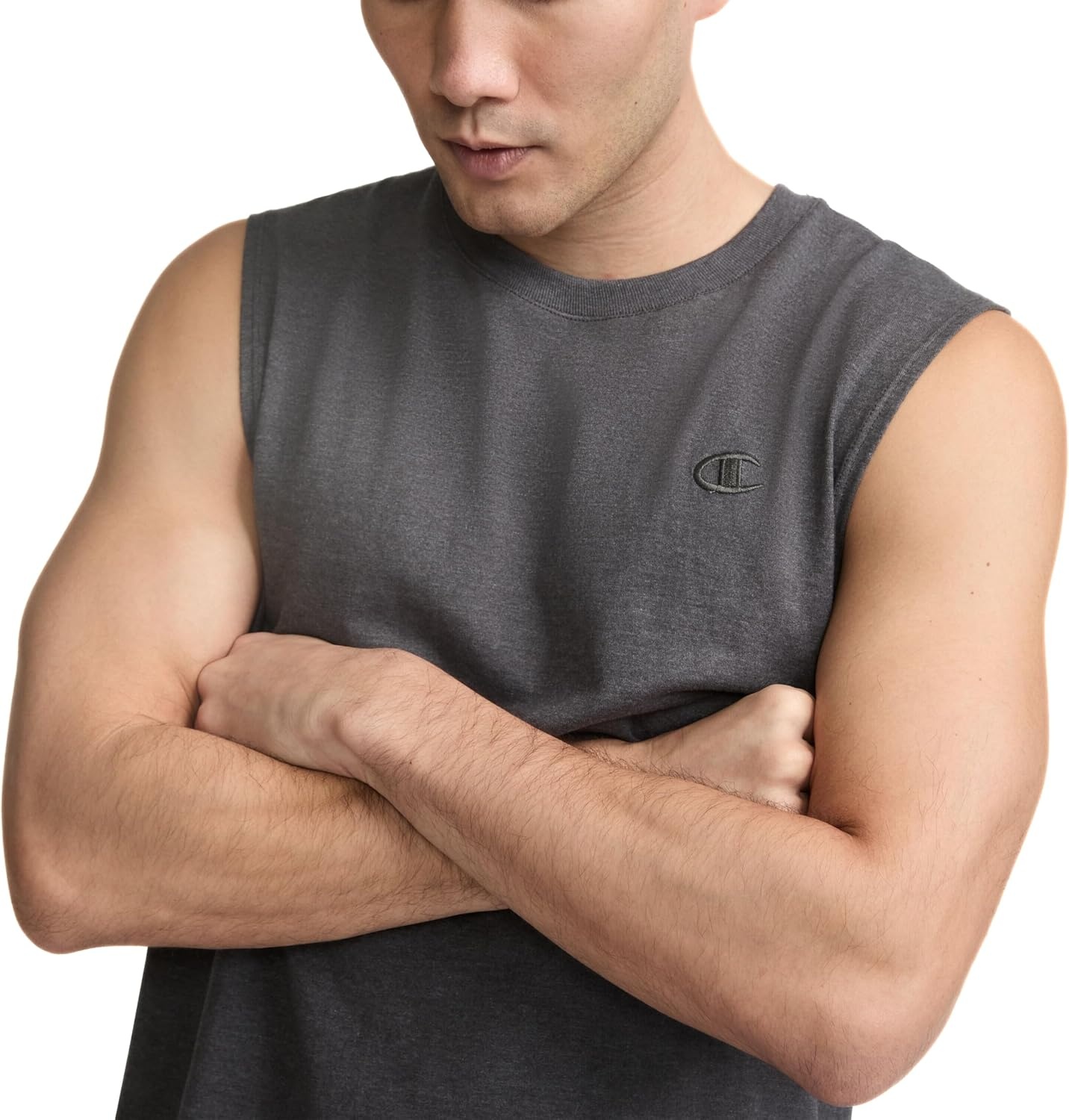 image:imageChampion Mens Muscle Tank Classic Graphic Muscle Tee Sleeveless Tshirt for Men Reg Or Big amp TallGranite Grey Heather