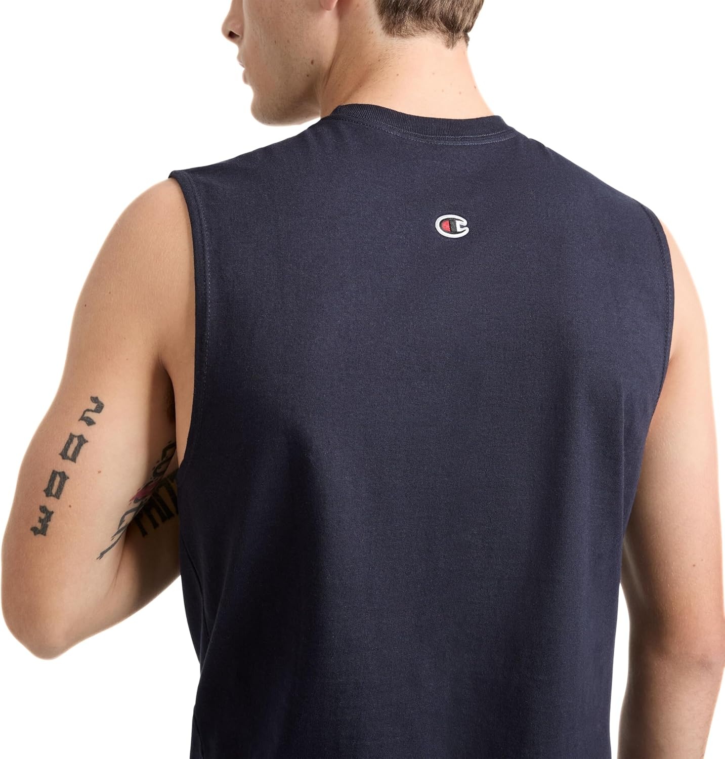 image:imageChampion Mens Muscle Tank Classic Graphic Muscle Tee Sleeveless Tshirt for Men Reg Or Big amp TallNavy Classic Script Logo