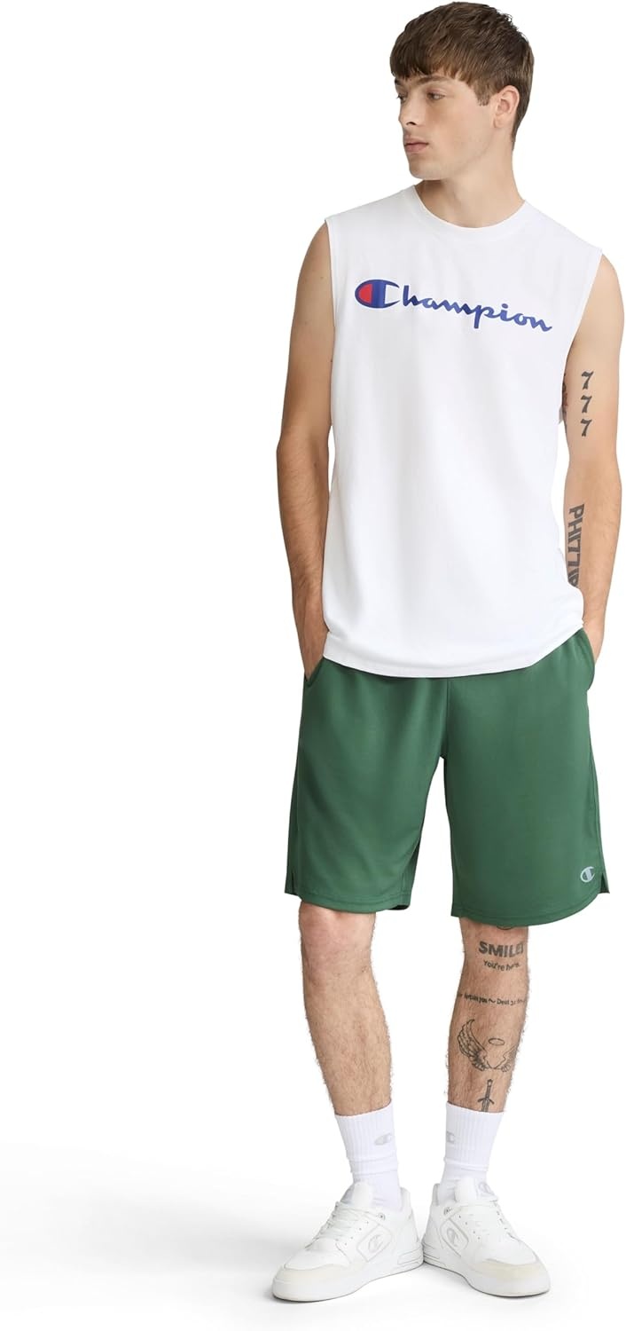 image:imageChampion Mens Muscle Tank Classic Graphic Muscle Tee Sleeveless Tshirt for Men Reg Or Big amp TallWhite Classic Script Logo