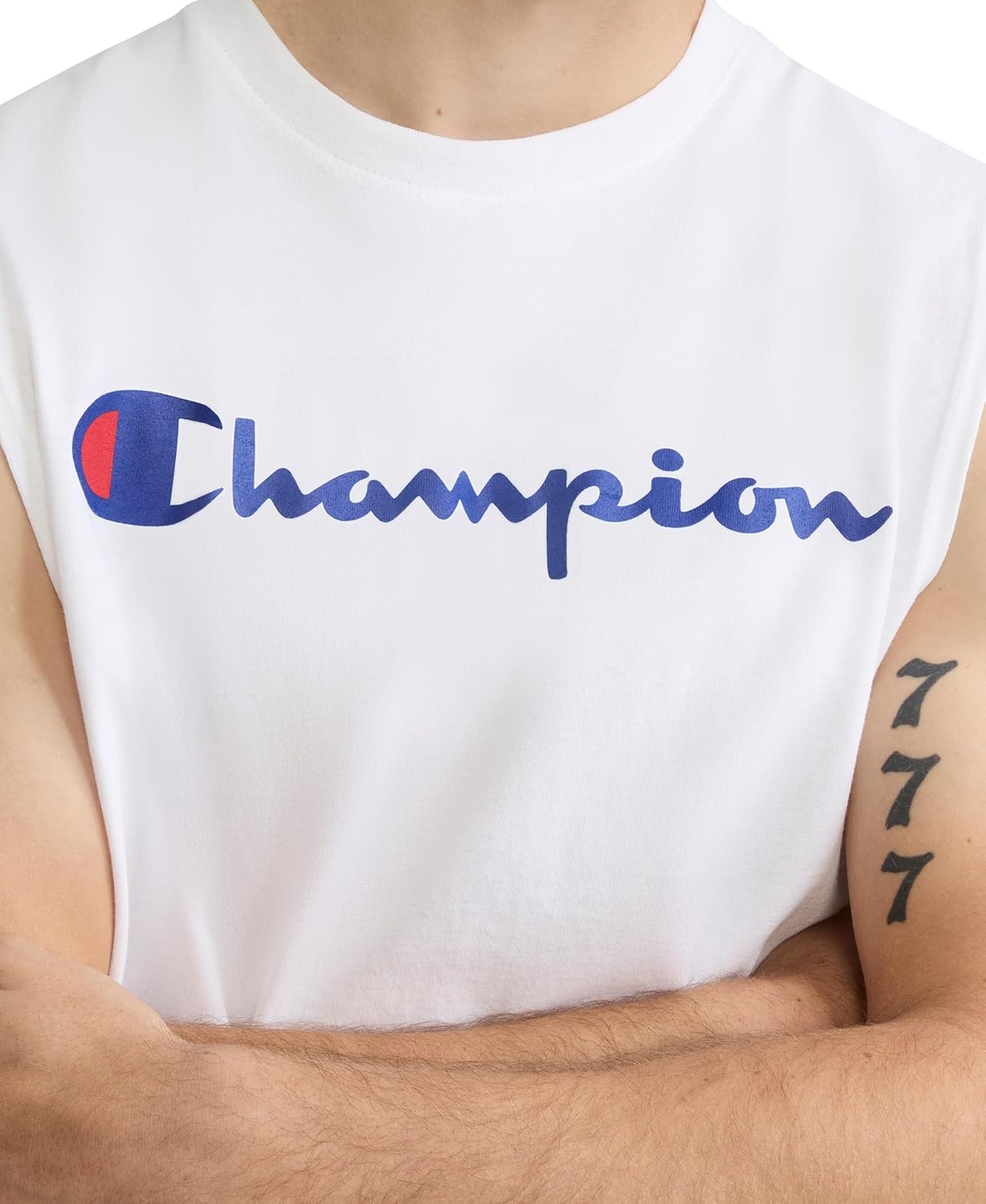 image:imageChampion Mens Muscle Tank Classic Graphic Muscle Tee Sleeveless Tshirt for Men Reg Or Big amp TallWhite Classic Script Logo