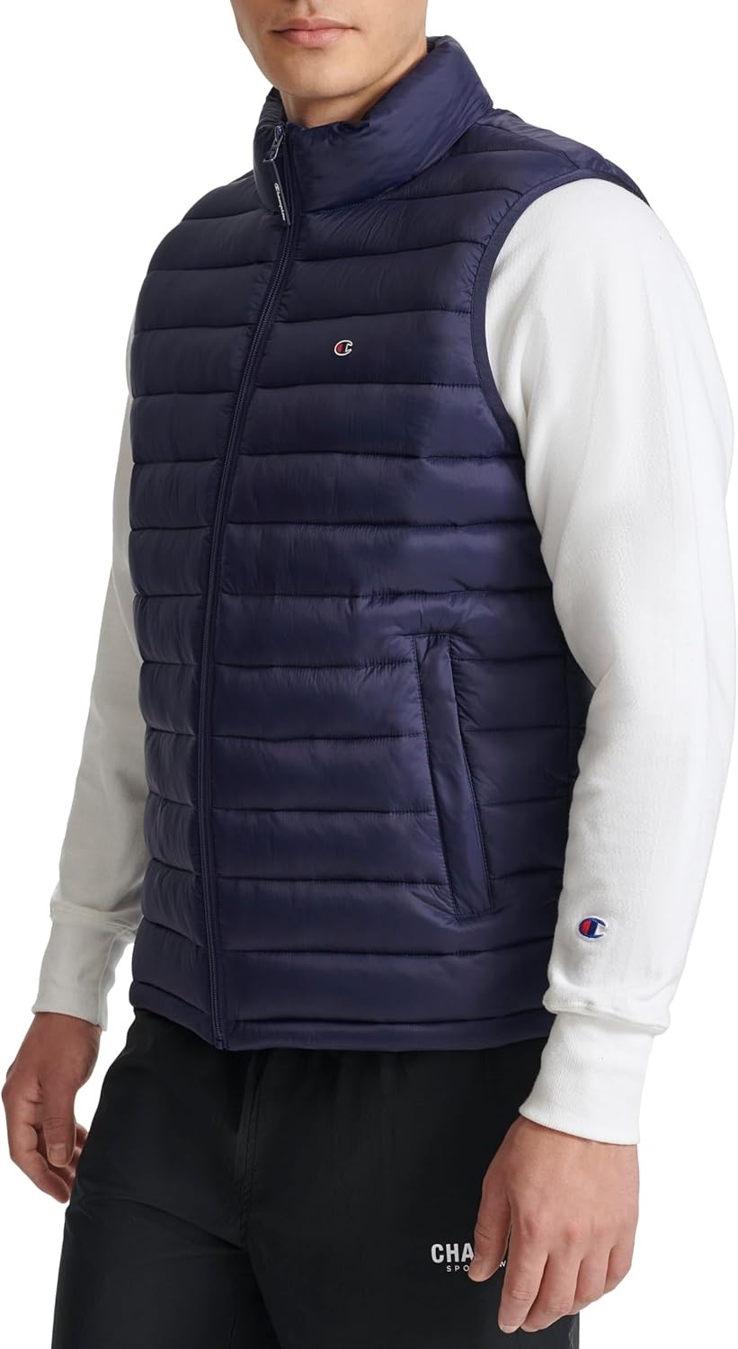 image:imageChampion Mens Packable Puffer Vest With Stand CollarPeacoat
