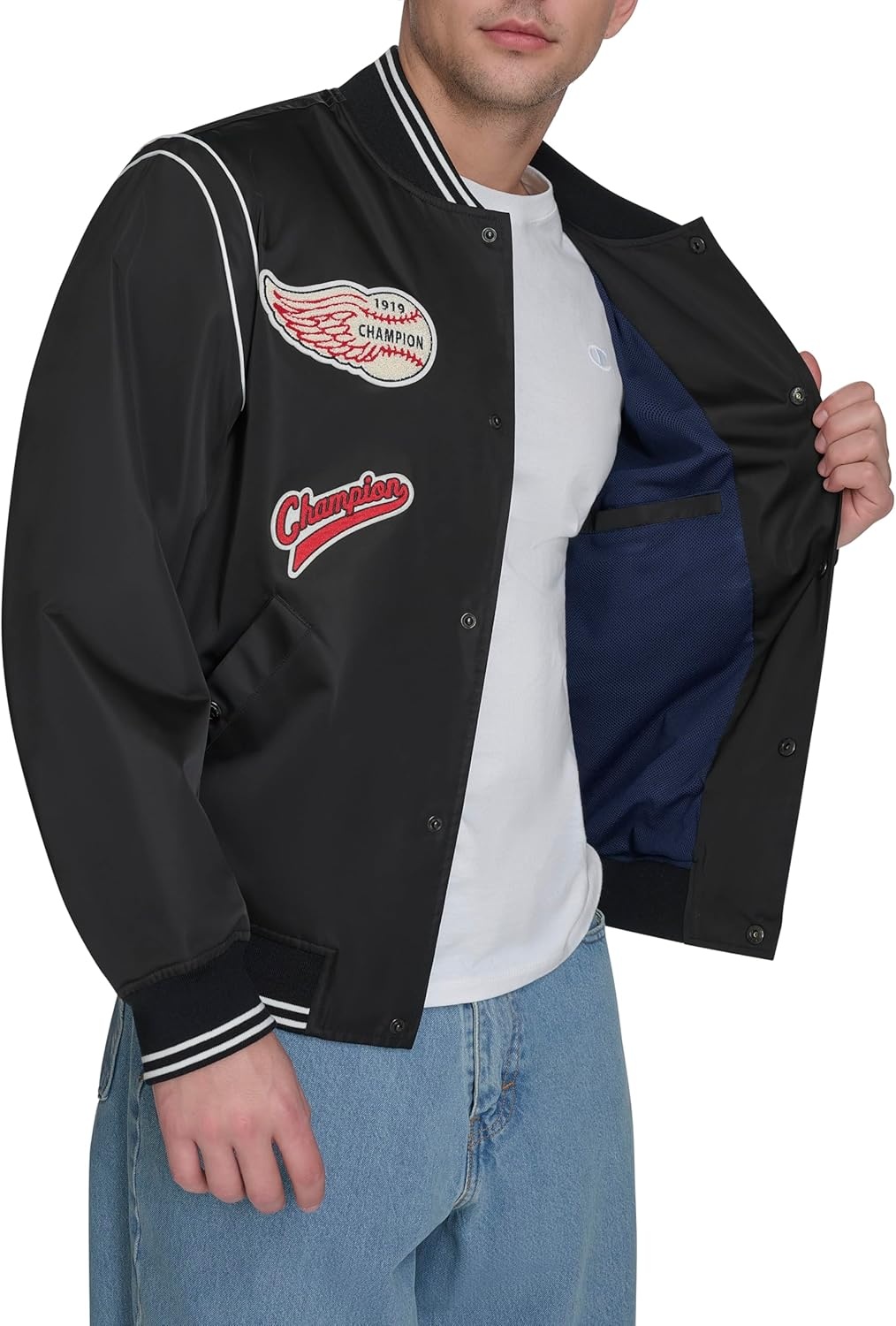 image:imageChampion Mens Patch Varsity Bomber JacketBlack