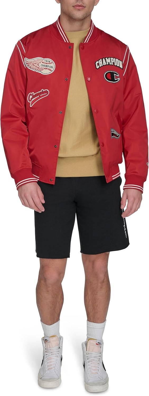 image:imageChampion Mens Patch Varsity Bomber JacketChili Pepper