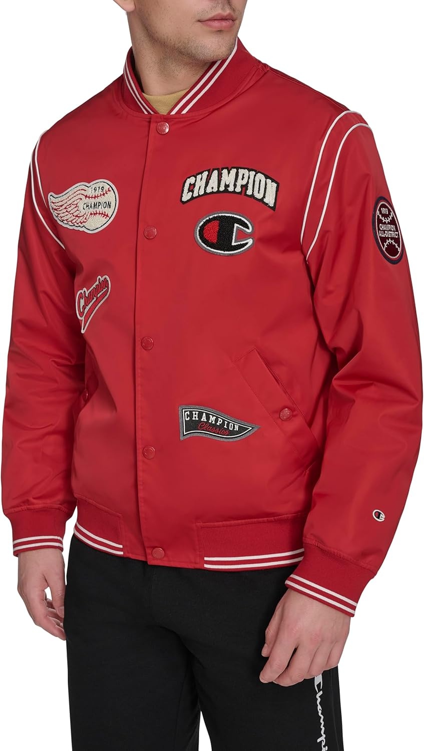 image:imageChampion Mens Patch Varsity Bomber JacketChili Pepper