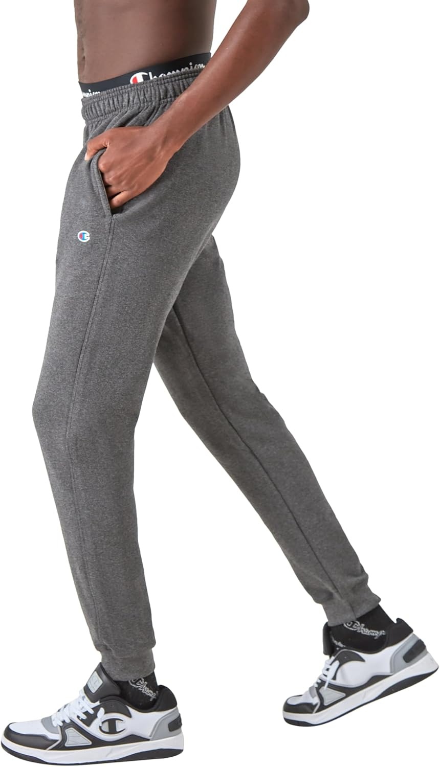 image:imageChampion Mens Powerblend Fleece JoggersGranite Heather C Logo