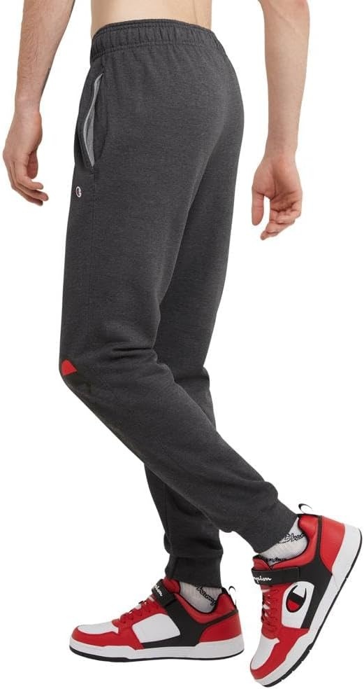 image:imageChampion Mens Powerblend Fleece JoggersGranite Heather Classic Script Logo