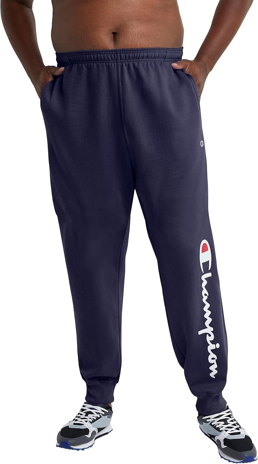 image:imageChampion Mens Powerblend Fleece JoggersNavy Classic Script Logo