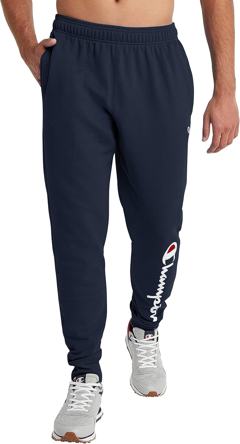image:imageChampion Mens Powerblend Fleece JoggersNavy Classic Script Logo