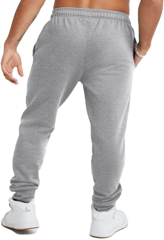 image:imageChampion Mens Powerblend Fleece JoggersOxford Gray Classic Script Logo