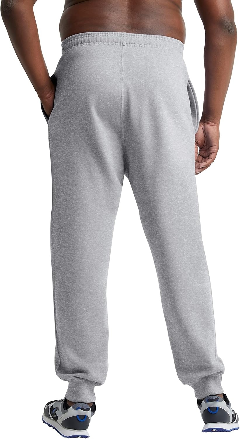 image:imageChampion Mens Powerblend Fleece JoggersOxford Gray Classic Script Logo