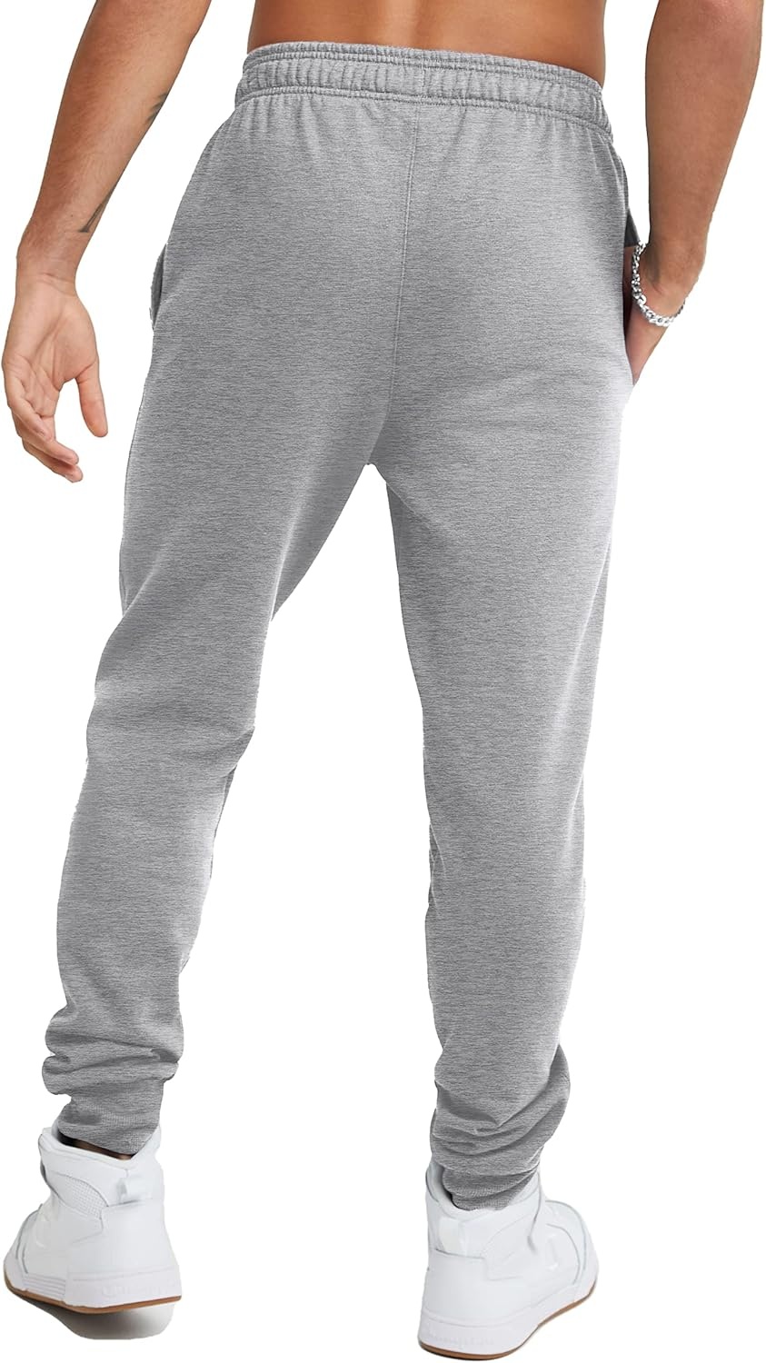 image:imageChampion Mens Powerblend Fleece JoggersOxford Gray Classic Script Logo