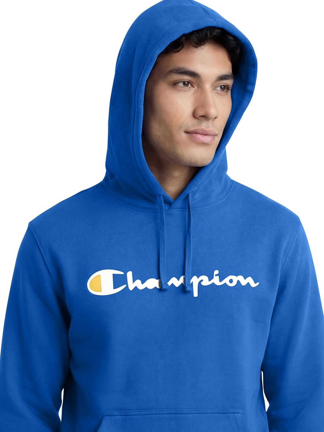 image:imageChampion Mens Pullover Graphic Fleece Hoodie Standard Fit Midweight Fleece Classic Script LogoNebulas Blue