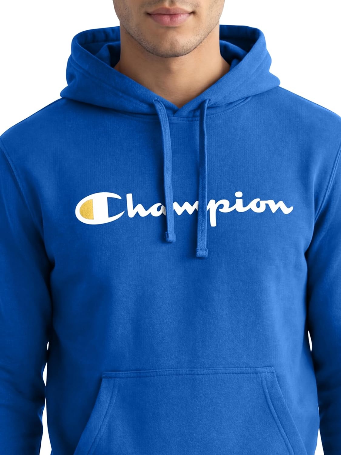 image:imageChampion Mens Pullover Graphic Fleece Hoodie Standard Fit Midweight Fleece Classic Script LogoNebulas Blue