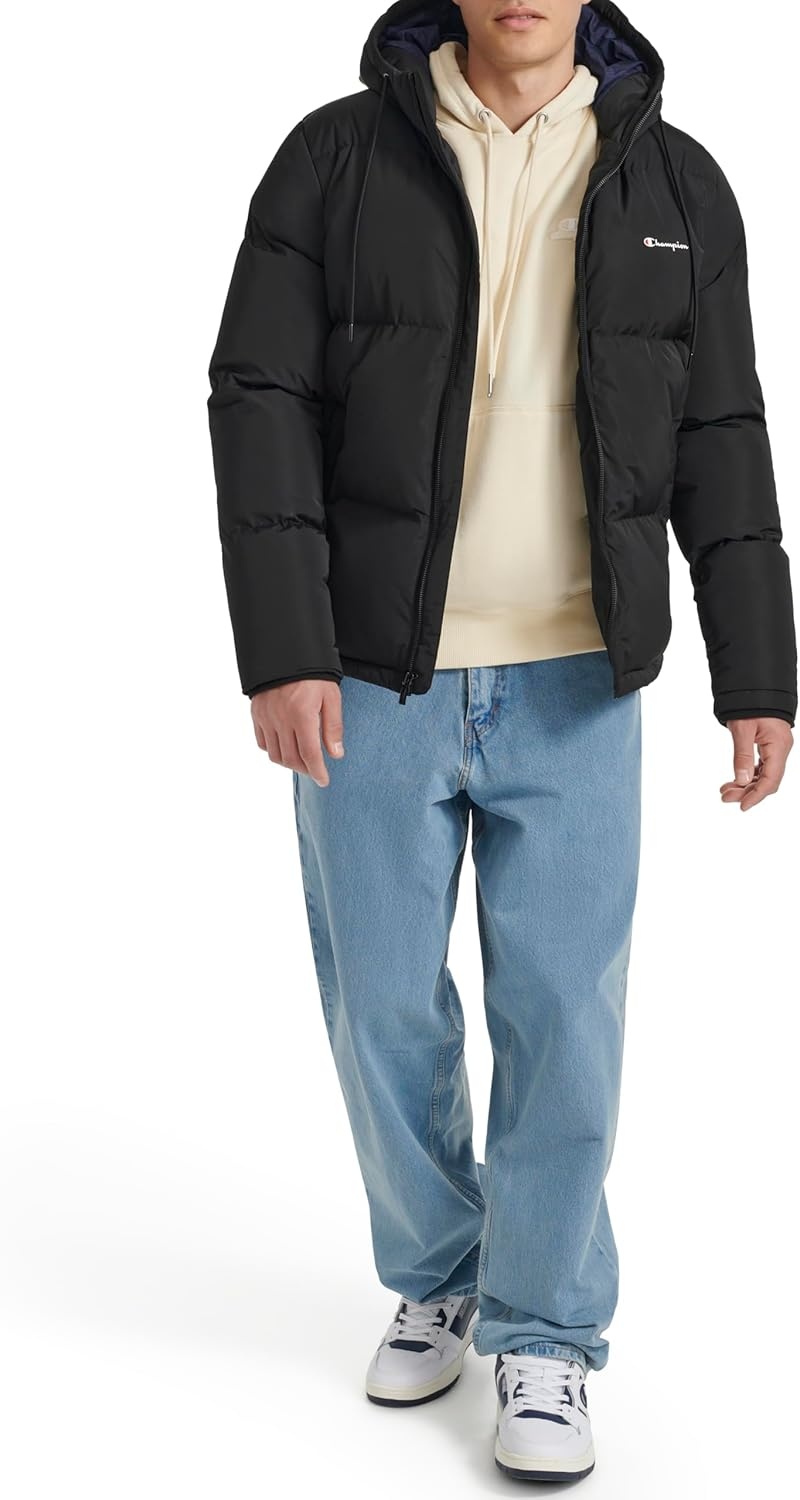 image:imageChampion Mens Quilted Fullzip Hooded Puffer JacketBlack