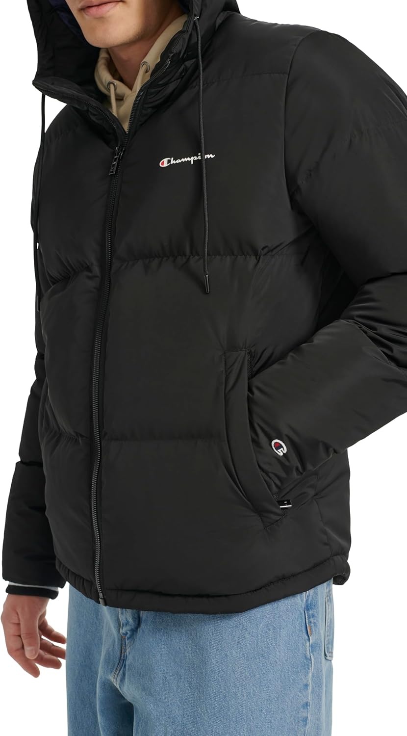 image:imageChampion Mens Quilted Fullzip Hooded Puffer JacketBlack