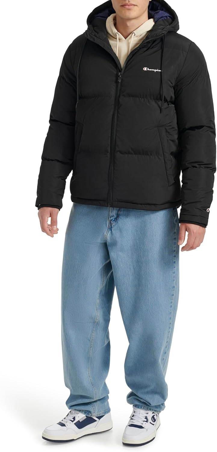 image:imageChampion Mens Quilted Fullzip Hooded Puffer JacketBlack