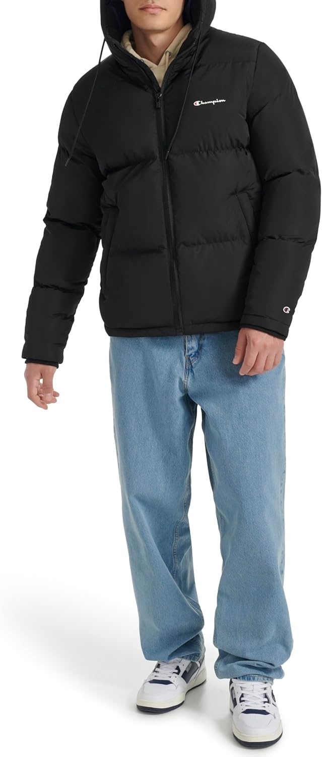 image:imageChampion Mens Quilted Fullzip Hooded Puffer JacketBlack
