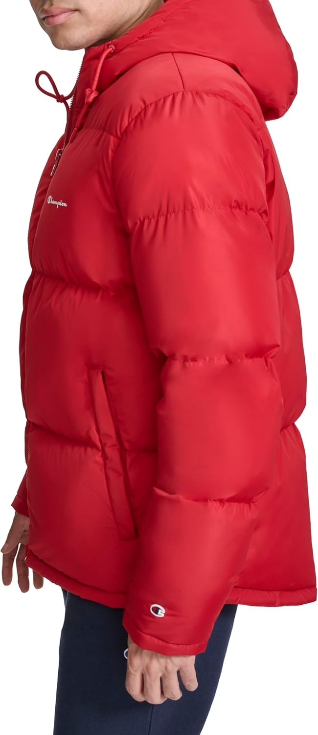 image:imageChampion Mens Quilted Fullzip Hooded Puffer JacketChili Pepper