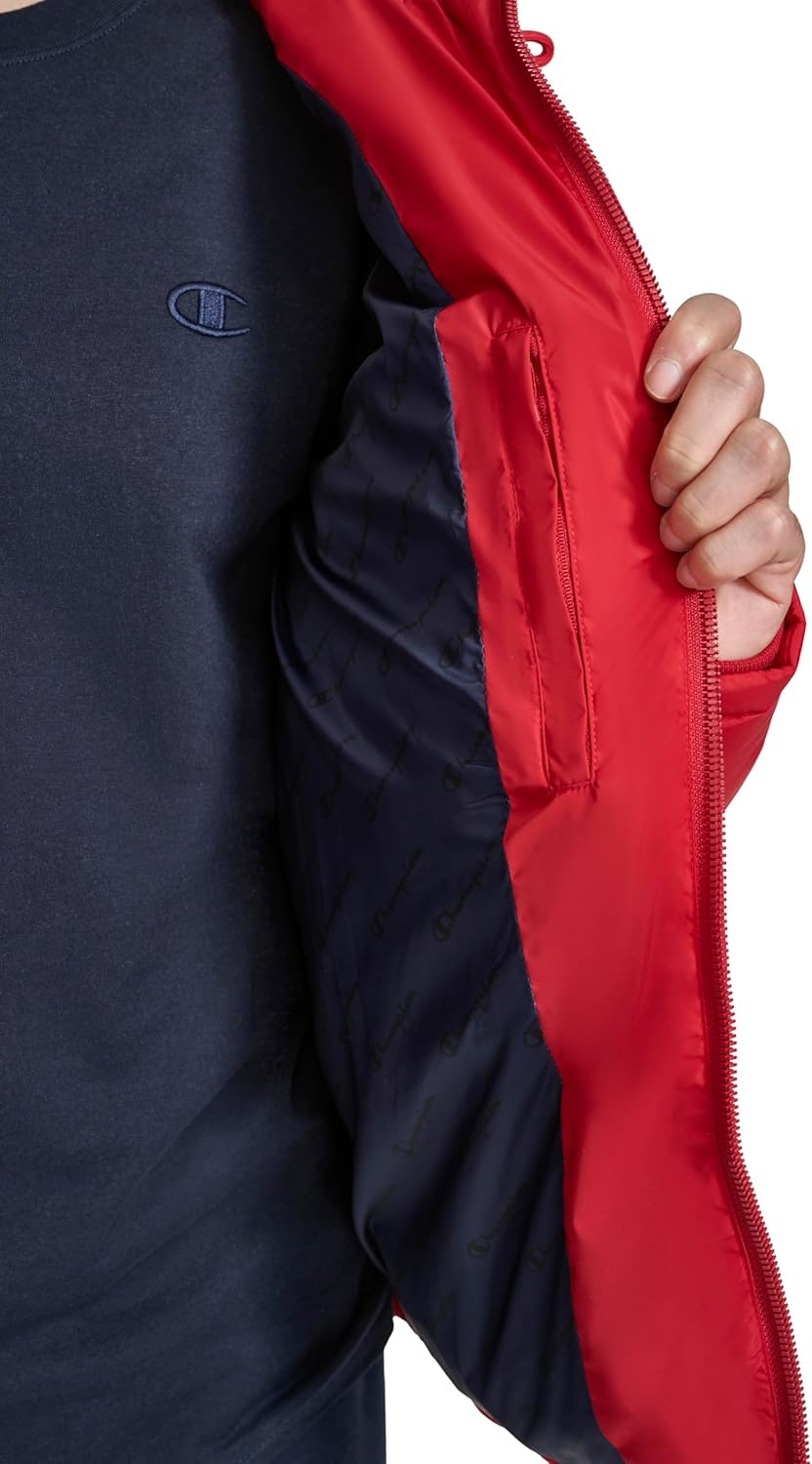 image:imageChampion Mens Quilted Fullzip Hooded Puffer JacketChili Pepper