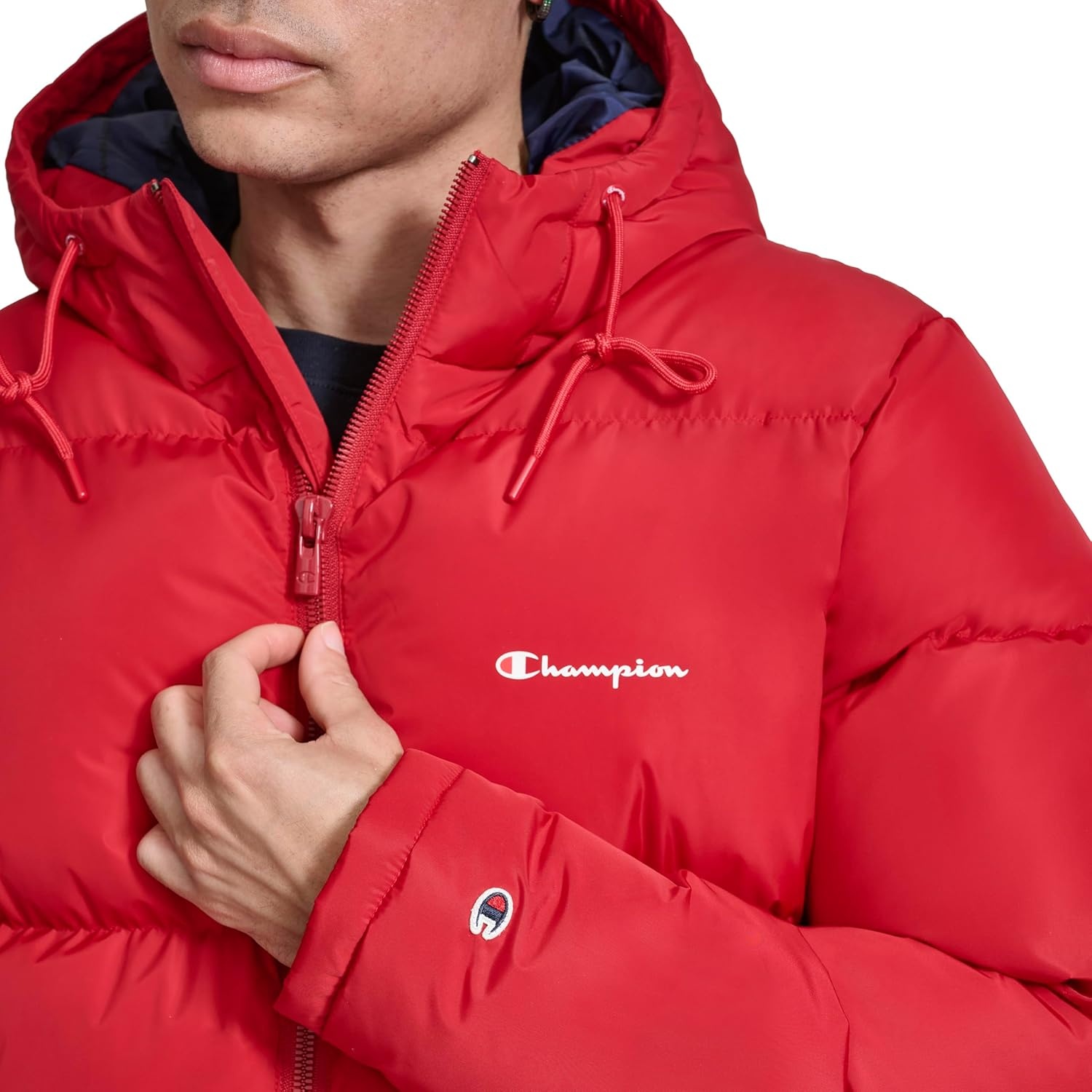 image:imageChampion Mens Quilted Fullzip Hooded Puffer JacketChili Pepper